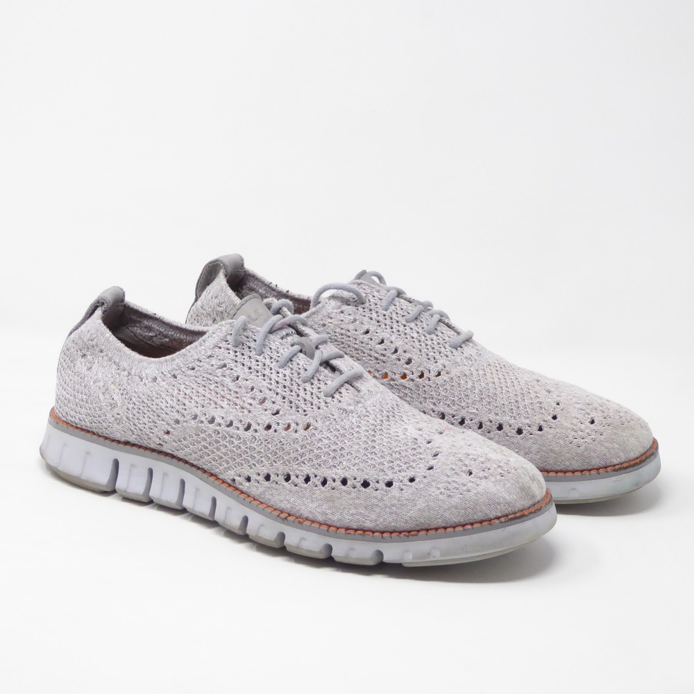 Cole Haan Mens Zerogrand Wingtip Oxford Gray Knit C34361 Size 7.5M - Picture 2 of 11